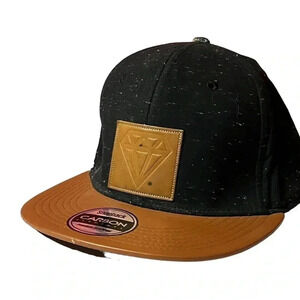 Carbon Element Snapback Men's/Women's Hat Black with Tan